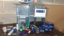 Playmobil 5182 Police Station With Helicopter & Truck Used / Clearance