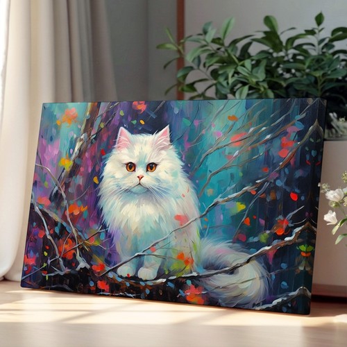 Persian cat action framed - persian,