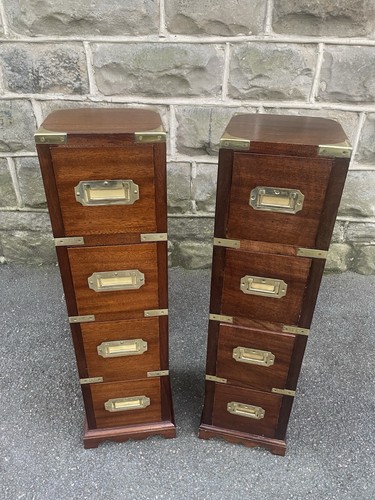 Pair brass bound mahogany - bound,