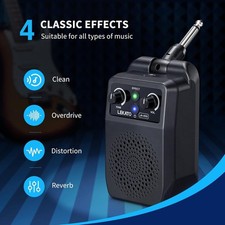 LEKATO Mini Guitar Amp 5W Rechargeable Bluetooth Amplifier Built-in 4 Effects 