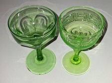 2 Unusual Antique Continental & English Coloured Wine Glasses 