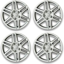 SET OF 4 x 15 INCH (15”)  WHEEL TRIMS COVER HUB CAPS TYRE CAP SILVER x4 PACK