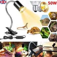 UVA+UVB Reptile Heat Basking Light Bulb Lamp Clip For Turtle Tortoise Lizard 50W