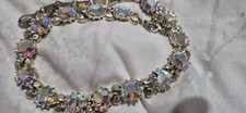 Coro Vintage Aurora Borealis  Large Rhinestone Choker,necklace