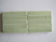 Set of 10 - 3" x 1/2" x 3/8" Antique ceramic listello / spacer strips pale green