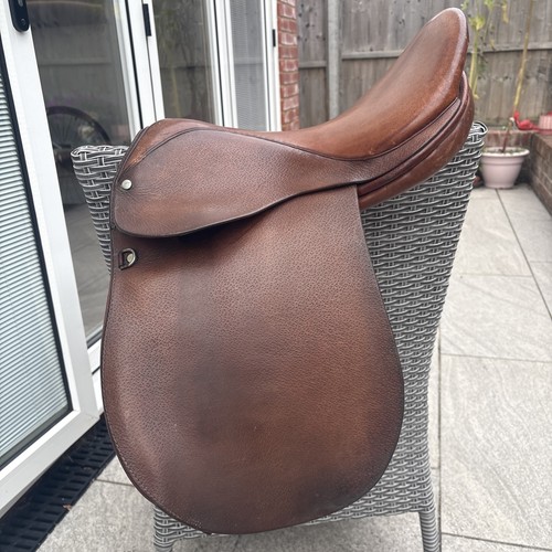 Brown leather pony saddle 5 - brown,