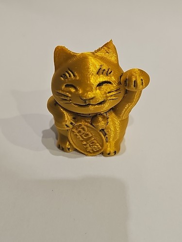 Maneki neko beckoning - maneki-neko, gold