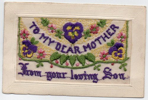 Ww1 patriotic embroidered silk - ww1,