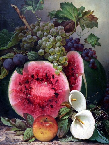 Fruits calla flowers tile - fruits,