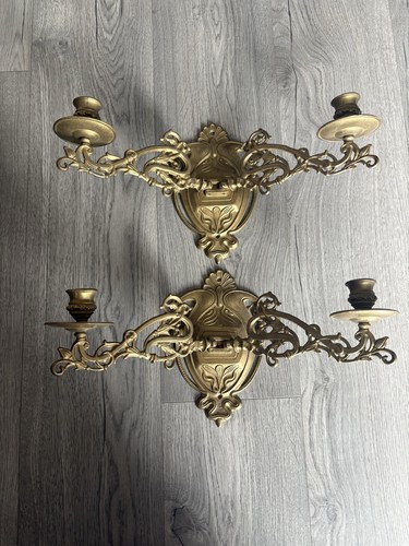 Antique brass double arm - brass,
