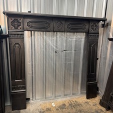 Large Restored 1890s Victorian Cast Iron Fireplace / Woodburner Fire Surround 