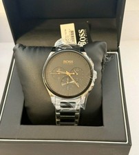 HUGO BOSS HB1513814 BLACK DIAL STAINLESS STEEL MENS FASHION WATCH - NEW