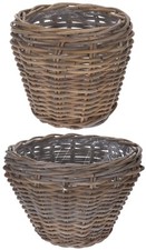 Kubu Woven Rattan Plant Pot Indoor Home Outdoor Garden Round Flower Planter