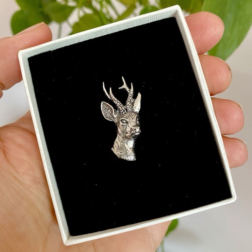 Roe deer silver - deer, pewter