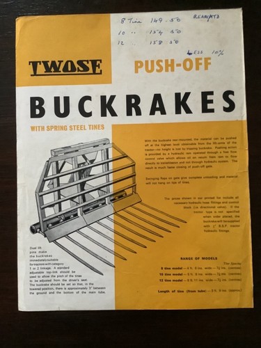 Twose push off buckrakes - twose, push-off