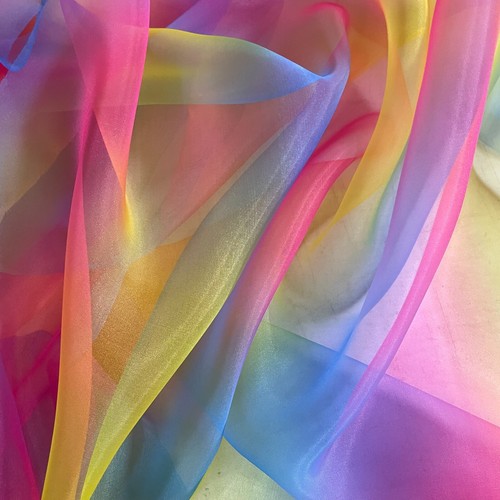 Rainbow organza fabric - organza,