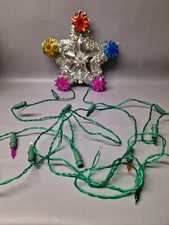 vintage pifco lights and tree topper star foil flowers rare Christmas tree xmas