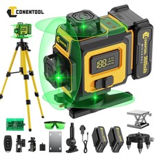 CONENTOOL 16 Line 4x360° Laser Level – Green Beam Self-Leveling Tool with Tripod