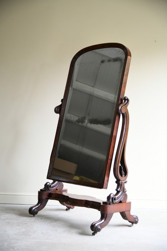 Victorian mahogany cheval - victorian,