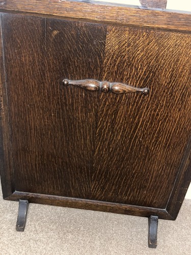 Vintage wooden firescreen dark - wooden, firescreen,dark