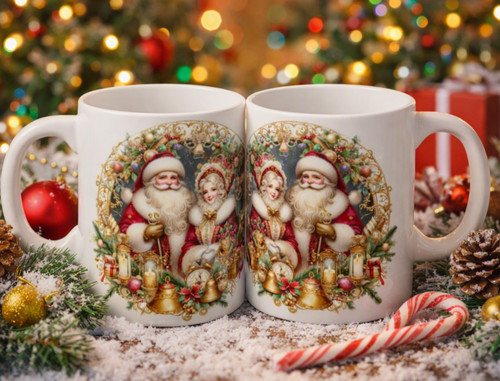 Christmas vintage scene mug - scene,