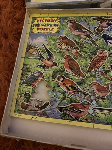 Vintage wooden bird jigsaw - vintage,