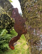 Metal running Squirrel Garden Ornament Sculpture Garden Art Rusty Rusted