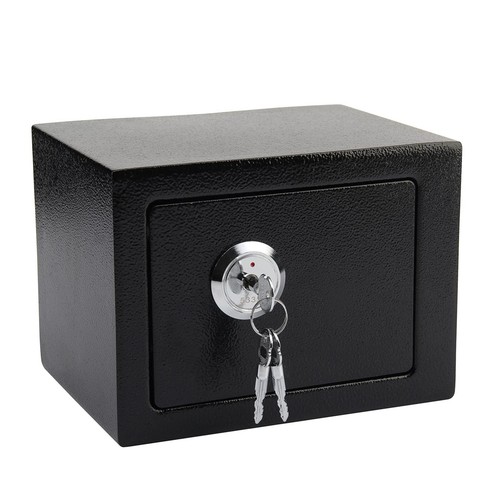 Black solid steel safe - black,