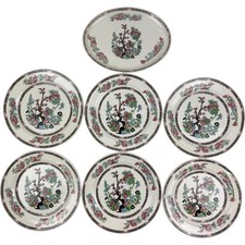 Royal Doulton Dunn Bennett Indian Tree Design Dinner Plate Set x7 Collectable