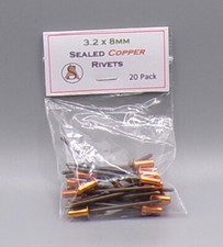 20 Pack 3.2mm x 8mm Sealed Copper Rivets for Live Steam-Mamod-SEL-ETC UK Seller