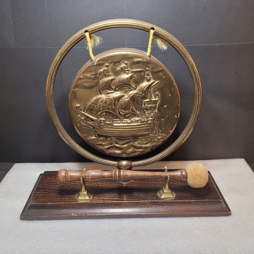 Vintage brass dinner gong - vintage,