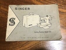 Singer Sewing Machine Model 274 Handbook Instruction Book