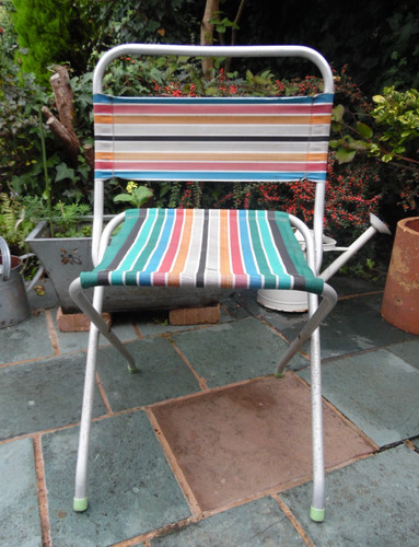 Vintage striped deck chair - vintage,