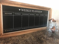Vintage Wall Mounted Weekly Food Meal Planner Message Board Rustic Chalkboard