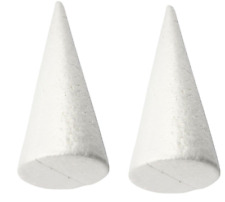 2 x Solid 25cm Polystyrene Cone Unicorn Craft Decoration Floristry Art Modelling