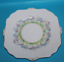 VINTAGE ROYAL STAFFORD BONE CHINA SANDWICH PLATE PASTEL FLOWERS PATTERN