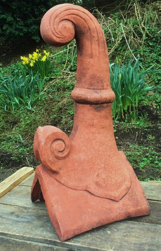 Scroll roof finial angled - scroll,