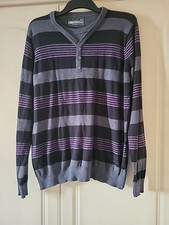 Cedarwood State Jumper Black/grey/purple Stripes Size Ex Large