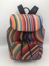 PAUL SMITH SWIRL Women's Leather stripe BACKPACK shoulder BAG 