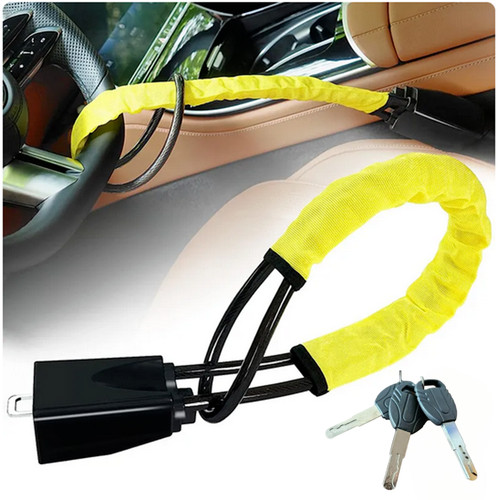Steering wheel lock seatbelt - lock,