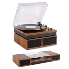 Fenton RP165B Lightwood Record Player with Bluetooth Speakers - Vintage System