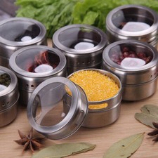 12x Stainless Steel Spice Tins