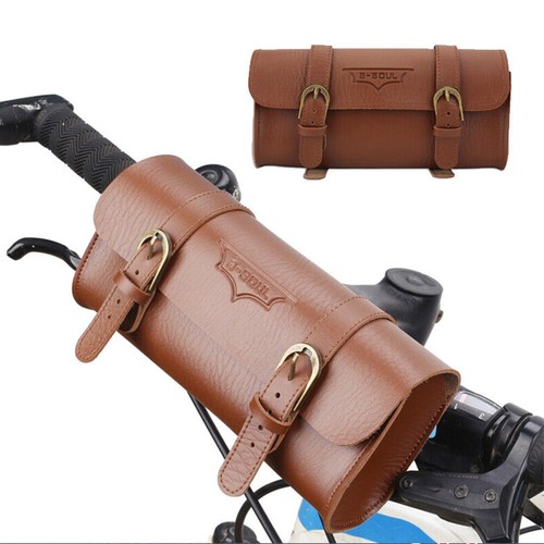 Leather bicycle seat bag - bicycle,