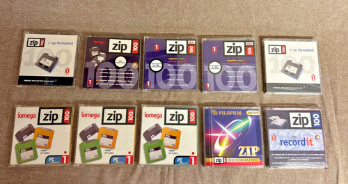 Zip disk bundle 10x iomega - zip,