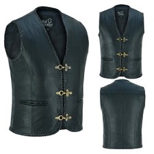 Mens Real Leather Vest Fish