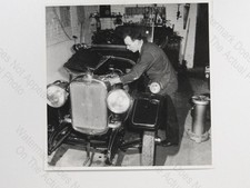 Man Mechanic Works Engine Vintage Car Roadster Garage Workshop 1990s Photo