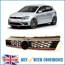 VW Polo Gti Front Bumper Main Grille With Red Trim 2014-2017 UK Stock