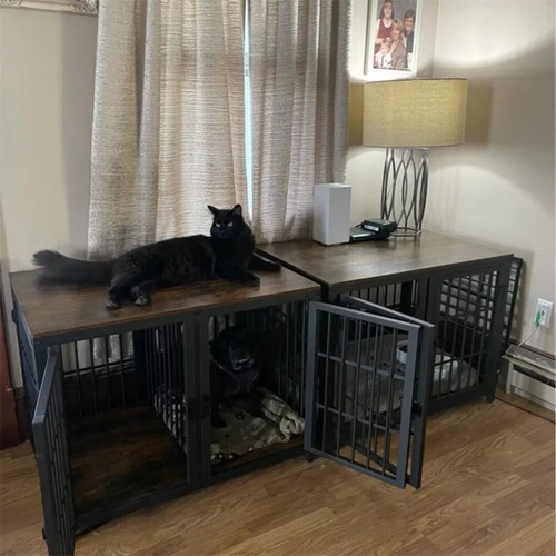 Retro wooden dog - dog, crate