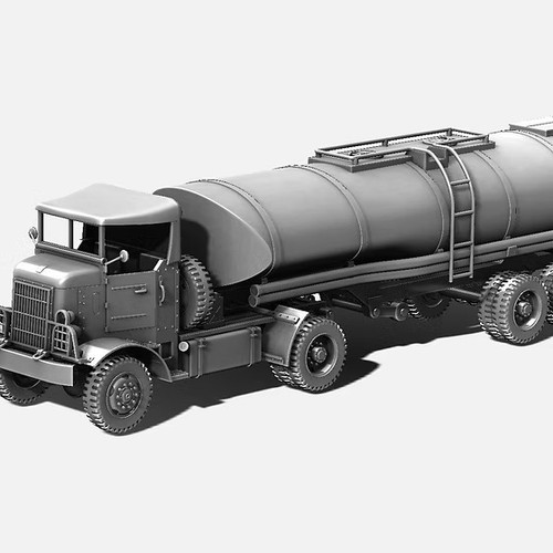 Army ww2 fuel truck autocar - army,