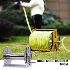 100M Garden Hose Reel Cart Heavy Duty Metal Hose Reel Water Hose Storage Reel